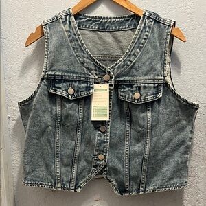 Denim Sleeveless Vest Top